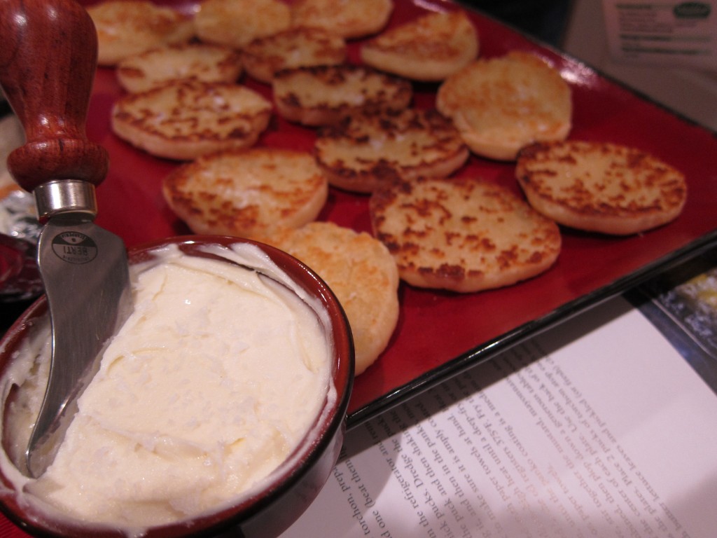 Momofuku English Muffins with Benton's Bacon Fat Bay Leaf Butter